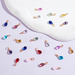 12Pcs 12 Color Glass Charms&nbsp;PALLOY-AB00038