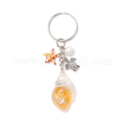 Alloy Acrylic Shell Shape Keychains&nbsp;KEYC-JKC01322-01