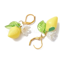Resin Lemon Leverback Earrings&nbsp;EJEW-JE06163
