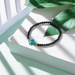 Cross Stretch bracelet for Girl Women&nbsp;BJEW-JB06957-01
