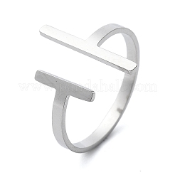 304 Stainless Steel Open Cuff Rings for Women&nbsp;RJEW-S395-02P