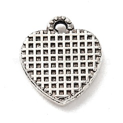 合金のチベット風チャーム  ハート  アンティークシルバー  10x8.5x1.5mm  穴：1mm  約1020個/袋&nbsp;PALLOY-P293-044AS