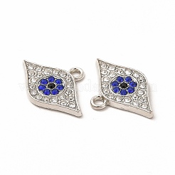 合金ラインストーンチャーム  目  プラチナ  14.5x21x2mm  穴：2mm&nbsp;PALLOY-I217-25P