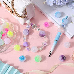 36Pcs 6 Colors Frosted Acrylic Beads&nbsp;MACR-SC0001-14