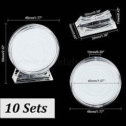 透明アクリルコインホルダースタンド  記念コインディスプレイホルダー  フラットラウンド  透明  完成品：4.5x5.9cm&nbsp;ODIS-WH0038-82