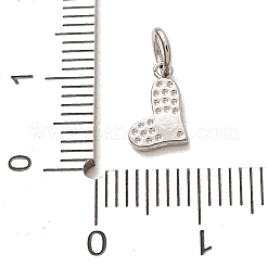 304ステンレススチールマイクロパヴェクリアキュービックジルコニアチャーム  ハートチャーム  ステンレス鋼色  9x6x1.5mm  穴：4mm&nbsp;CU-CBAB6EC-22P