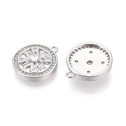 Brass Pave Clear Cubic Zirconia Pendants&nbsp;KK-T081-04P