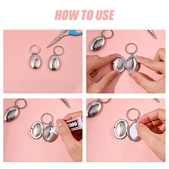 6Pcs 316 Stainless Steel Locket Pendant Keychain&nbsp;KEYC-PH01648