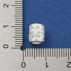 Rack Plating Brass Micro Pave Clear Cubic Zirconia European Beads&nbsp;KK-L215-206S