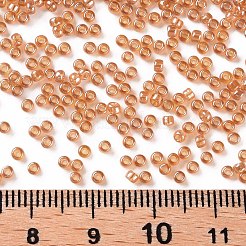 12/0 FGBグレードAラウンドガラスシードビーズ  透明色は光沢の  ゴールデンロッド  2x1.5mm  穴：0.3mm  4800個/ 50g&nbsp;X-SEED-Q011-F501
