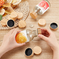 スパイスジャーの蓋  竹のスパイス蓋は4オンスの正方形のスパイスジャーにフィットします。  モカシン  46x17mm  内径：39.5mm&nbsp;WOOD-WH0027-88