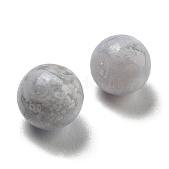 天然ブルーレースアゲートのビーズ  穴なし/ドリル加工済み  ラウンド  7.5~8mm&nbsp;G-B050-14