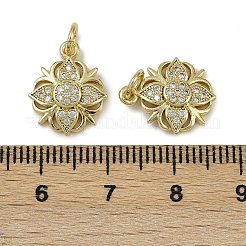Brass Micro Pave Cubic Zirconia Pendants&nbsp;KK-I358-063G-L