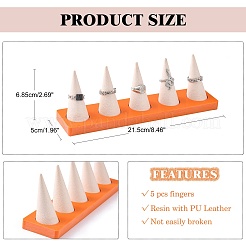 Resin Artificial Marble Ring Finger Display Stands&nbsp;AJEW-I048-07