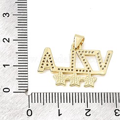Brass Micro Pave Clear Cubic Zirconia Pendants&nbsp;CU-CBA3C32-07G
