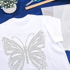 4Pcs 4 Colors Butterfly Glitter Hotfix Rhinestone&nbsp;DIY-FH0007-36