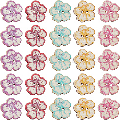 2 Bags Printed Wooden Buttons&nbsp;BUTT-GF0004-13