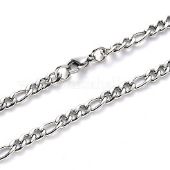Non-Tarnish 304 Stainless Steel Figaro Chain Necklaces&nbsp;NJEW-S420-003B-P
