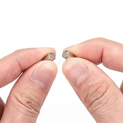 変色しにくい304ステンレススチールのマグネット留め具と接着端  ステンレス鋼色  16x5mm  穴：4mm&nbsp;STAS-I026-03