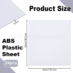 ABSプラスチック型プレート24枚  長方形  砂テーブル建築模型材料用品  ホワイト  200x200x0.5mm&nbsp;DIY-OC0013-46B