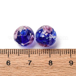光る手作りの金砂ランプワークビーズ連売り  バラの丸  暗闇で光る  藤紫色  9~11mm  穴：1.2~1.5mm  約40~41個/連  14.80''~15.31''（37.6~38.9センチメートル）&nbsp;LAMP-B028-03N-10mm