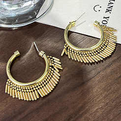 Alloy C-Shaped Stud Earrings&nbsp;FS-WGEF358-01