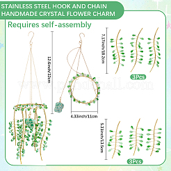 1Bag Iron & Glass Hanging Ornaments&nbsp;HJEW-SP0001-65A
