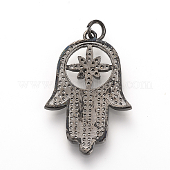 Brass Micro Pave Cubic Zirconia Pendants&nbsp;ZIRC-Q013-27B