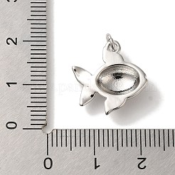 魚ラックメッキ真鍮ペンダント  丸カン付き  カドミウムフリー＆鉛フリー  長持ちメッキ  プラチナ  17x16.5x4.5mm  穴：3mm&nbsp;KK-U027-35P
