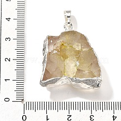 Raw Rough Natural Dyed Quartz Crystal Pendants&nbsp;G-G895-05S-04