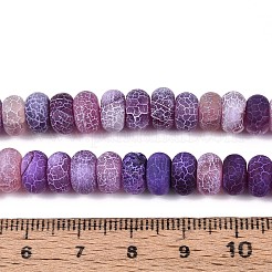 天然石風化瑪瑙ビーズ連売り  染め＆加熱  ロンデル  暗紫色  7.5~9x4.5~5.5mm  穴：0.7~0.8mm  約71~72個/連  13.39~13.58インチ（34~34.5cm）&nbsp;G-N357-13A-02