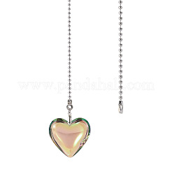 Glass Heart Charms Ceiling Fan Pull Chain Extenders&nbsp;HJEW-TAC0159
