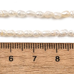 天然養殖淡水パールビーズ連売り  ライス  グレード2 A  古いレース  2~3mm  穴：0.6mm  約86~87個/連  13.58''~13.78''（34.5~35センチメートル）&nbsp;PEAR-I007-01K-01A