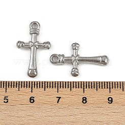 304ステンレスペンダント  クロスチャーム  変色防止  ステンレス鋼色  23x13.5x3mm  穴：1.8mm&nbsp;STAS-F317-17A-P