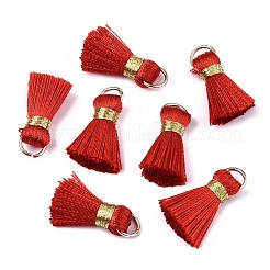 ハンドメイドポリコットン（ポリエステルコットン）タッセル飾り  ペンダントの飾り  金色の鉄のループで  ミックスカラー  17~21x10x5mm  丸カン：6x0.7ミリ  内径：4.6mm&nbsp;FIND-R092-M
