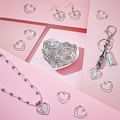 60Pcs Tibetan Style Alloy 2-Loop Heart Links Connector Charms&nbsp;FIND-FG0005-02