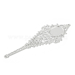 アイアン製ペンダント  菱形  プラチナ  96x33.5x1.2mm  穴：1.4mm&nbsp;IFIN-R001-17P