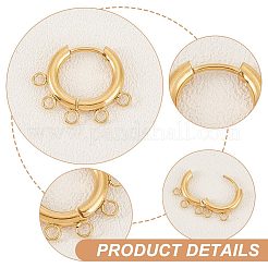 5 Pair 304 Stainless Steel Hoop Earring Findings&nbsp;STAS-UN0047-37