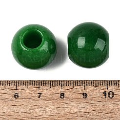 染め天然マレーシアジェイドのビーズ  滑らかなロンデル  大穴ビーズ  グリーン  20~20.5x17~18mm  穴：7.5~8.5mm&nbsp;G-Q608-05K