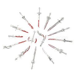 32個16スタイルアロイエナメルペンダント  混合図形  アンティークシルバー  30.5~69x8~25.5x2.5~5.5mm  穴：1.5~3.5mm  2個/スタイル&nbsp;ENAM-CJ0007-30