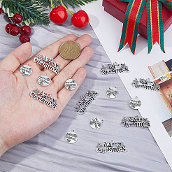 60Pcs 2 Styles Christmas Themed Tibetan Style Alloy Pendants&nbsp;FIND-FH0010-20