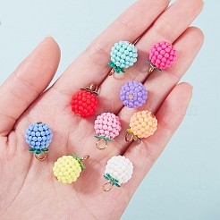 90Pcs 9 Colors Rubberized Style ABS Plastic Pendants&nbsp;KY-SZ0001-27