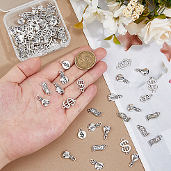 96Pcs 6 Styles Tibetan Style Alloy Pendants&nbsp;FIND-HS0001-75