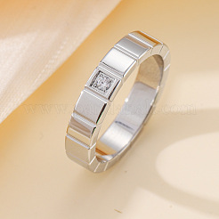 304 Stainless Steel & Cubic Zirconia Finger Rings&nbsp;FS-WG10832-15