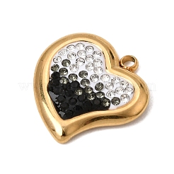 Gradient Color 304 Stainless Steel & Polymer Clay Pave Rhinestone Pendants&nbsp;SA-CBAA9A2-08G-01