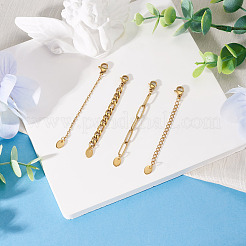 4Pcs 4 Styles 304 Stainless Steel Chain Extender&nbsp;HJEW-TA0001-43