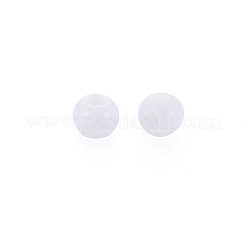 不透明なアクリルビーズ  ラウンド  ホワイト  4x3mm  穴：1.6mm  約1500個/50g&nbsp;X-MACR-S371-11-A01