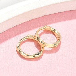 Twist Brass Hoop Earrings&nbsp;EJEW-Z102-13G