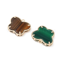 真鍮と樹脂のペンダント  蝶  ミックスカラー  17x18.5x4mm  穴：1.4mm&nbsp;KK-S532-02KCG