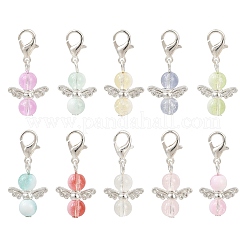 10Pcs Glass Angel Pendant Decorations&nbsp;HJEW-JM03580